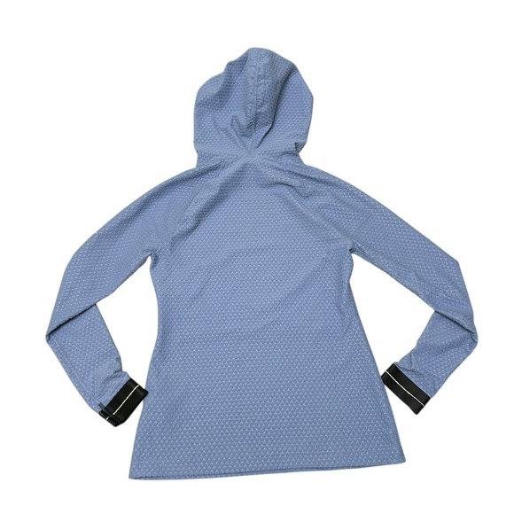 Nike Pro Hoodie Womens S Blue Icon Clash Waffle Thermal Knit Lightweight - Picture 3 of 9